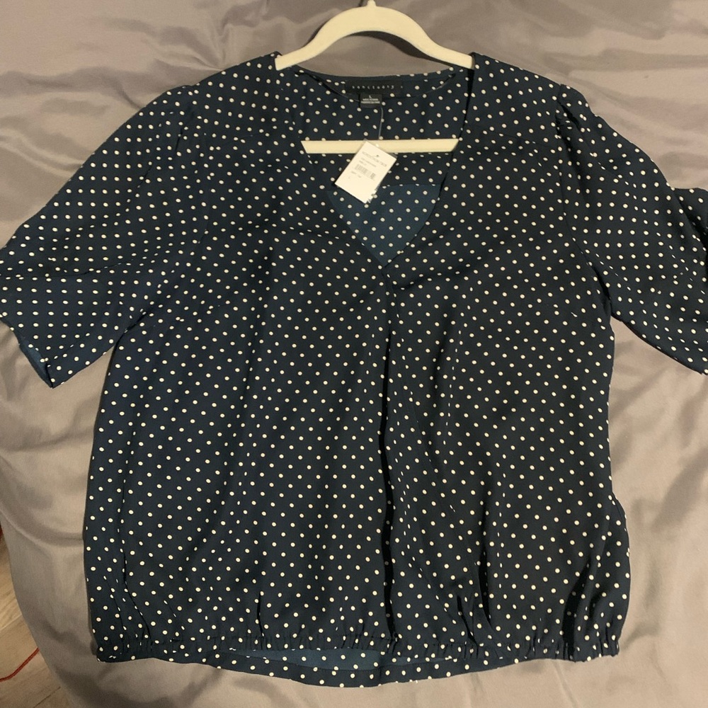 Navy polka dot blouse Nordstrom rack